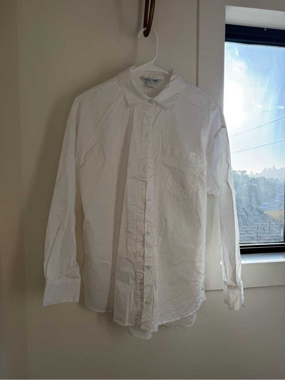Classic White womens cotton Button-Down Shirt